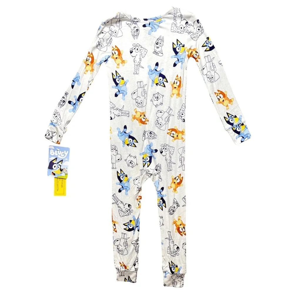 Bluey Toddler Unisex‎ 4T One Piece Pajamas Zip Front Viscose Bingo Snug Fit NWT